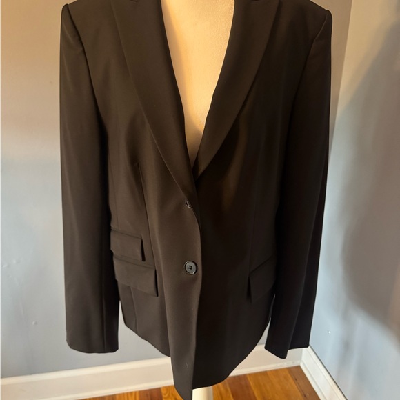 ANN TAYLOR ~ Classic Black Women’s Wool Blend Lined Blazer Sz 14 - Picture 1 of 7